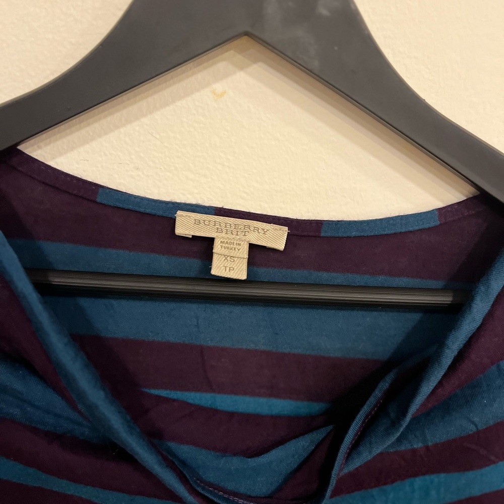 Burberry Striped Long Sleeve Top - Blue, Purple, Gray - Picture 4 of 8